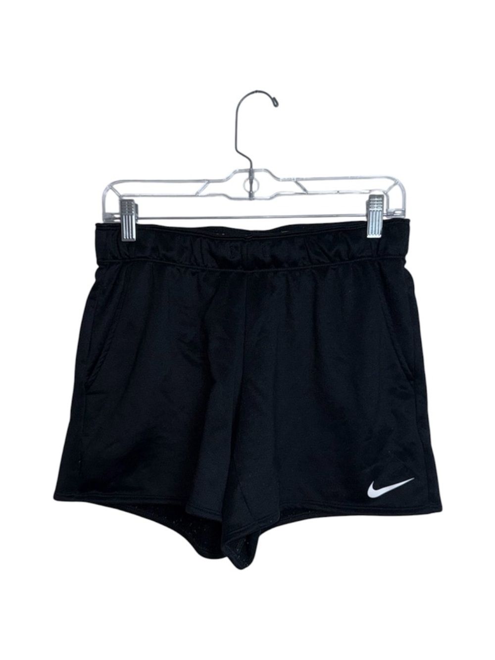 Nike Dri Fit Sweat Shorts Black Logo Waistband Mid-rise Athleisure Small Women’s